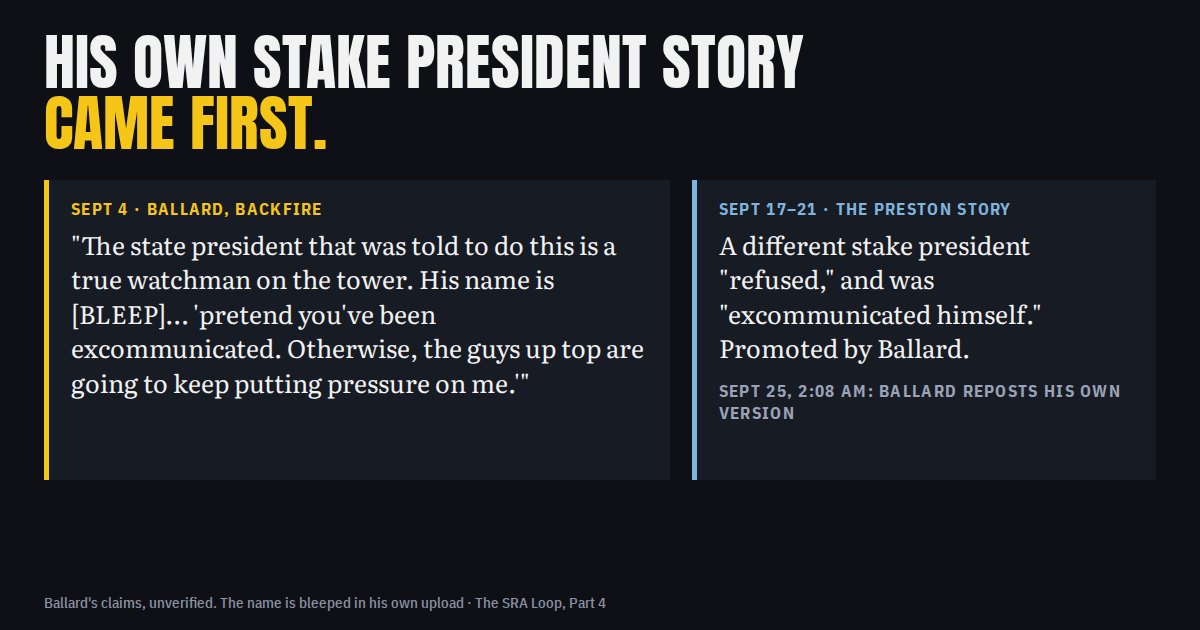 Card: His own stake president story came first.