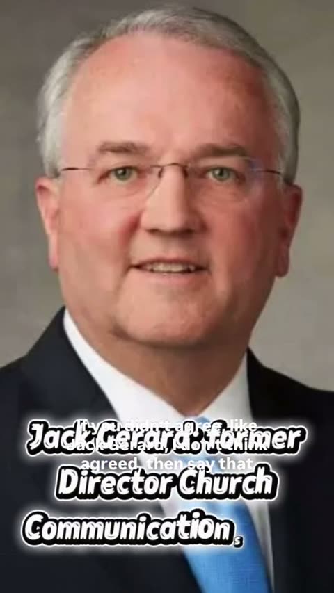 Gerard portrait with overlay: Jack Gerard, former Director Church Communications (2023)
